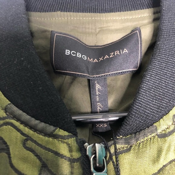 BCBGMaxAzria Green Gibson Camouflage Bomber Jacket Size XXS-New - Picture 4 of 16